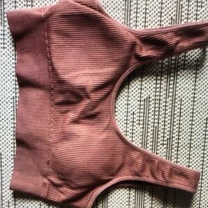 Aerie ribbed seamless padded size medium pink bralette